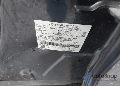 2010 Ford Edge Se z USA, uszkodzony, nr VIN 2FMDK3GCXABB26584